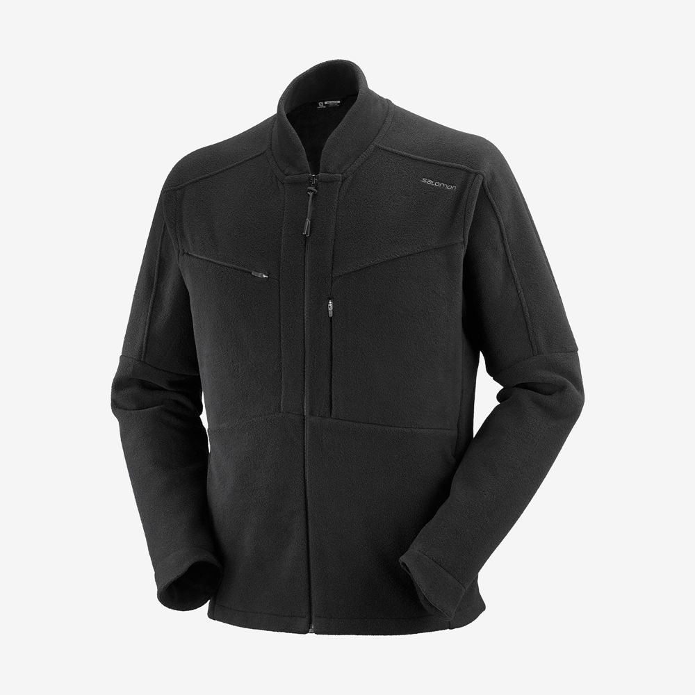 Sweatshirt À Capuche Salomon Homme Noir - Salomon OUTLIFE ZIP FRONT MIDLAYER M - France (0917-VCLDR)